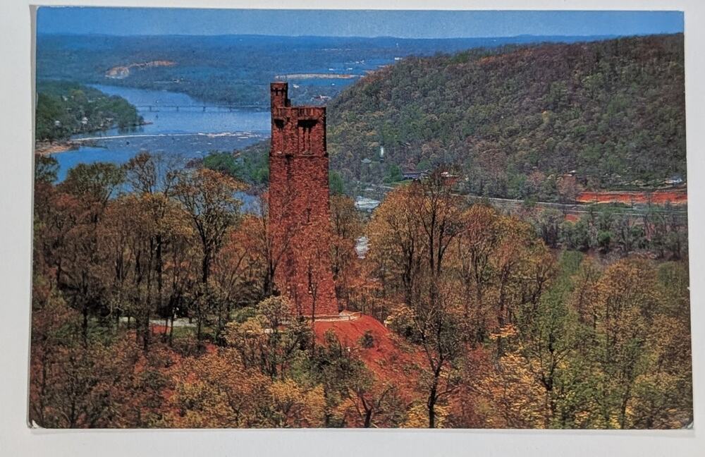 Vintage Bowman’s Hill Tower Postcard Washington Crossing Pennsylvania Scenic '92